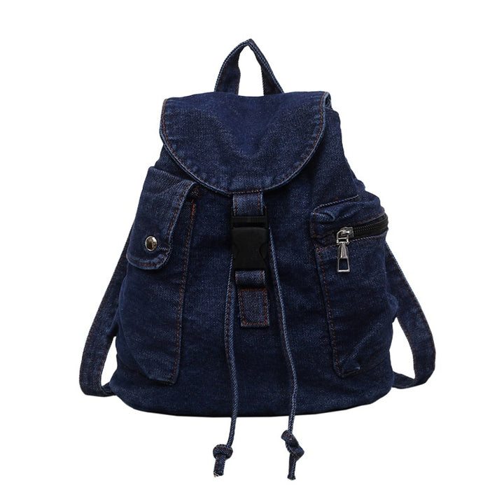Lässiger Denim Kordelzug-Rucksack Karnz