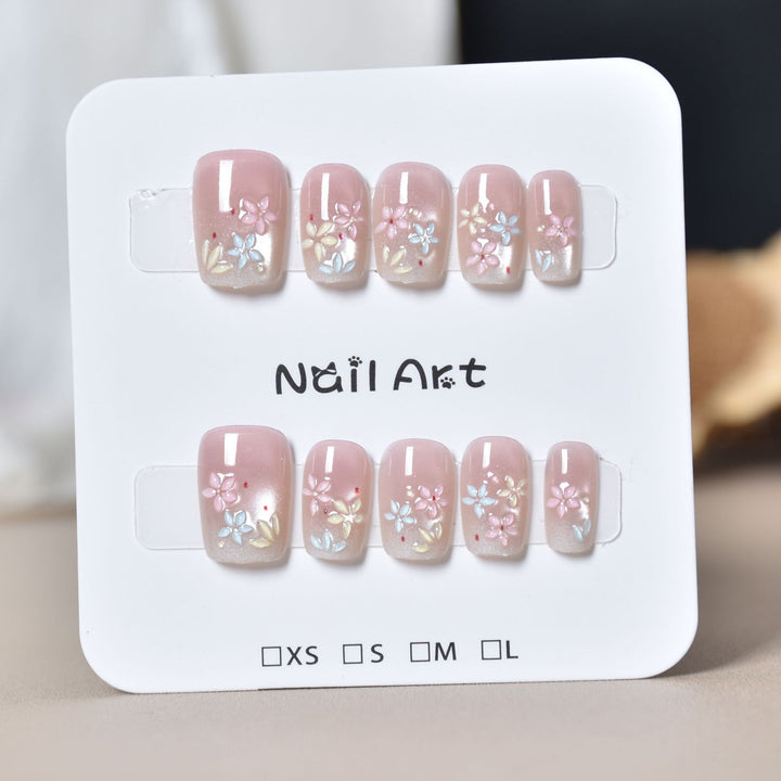 Floral Art Presse-On Nagelverlängerungen Karnz