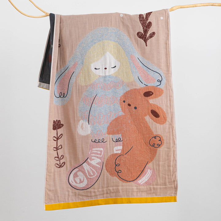 Damen Kuscheltuch mit bearbeitetem Bärenmotiv Karnz