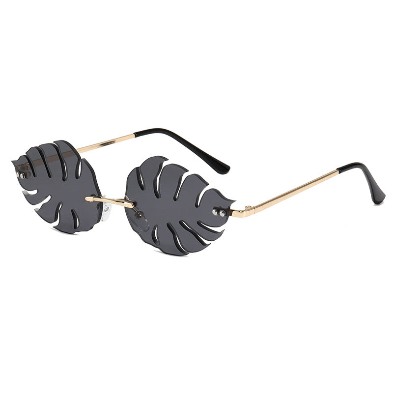 Damen modische Sonnenbrille mit markantem Blattdesign Karnz