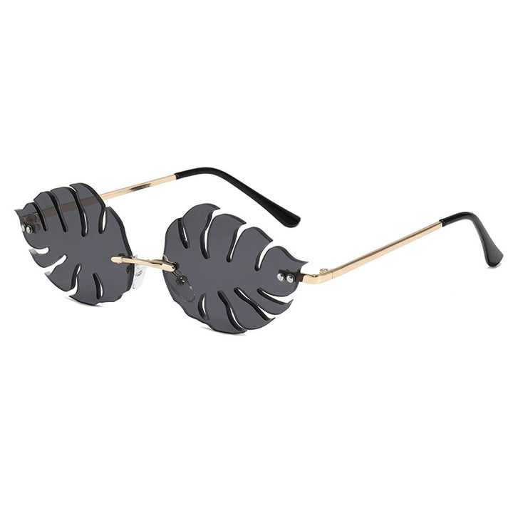 Damen modische Sonnenbrille mit markantem Blattdesign Karnz
