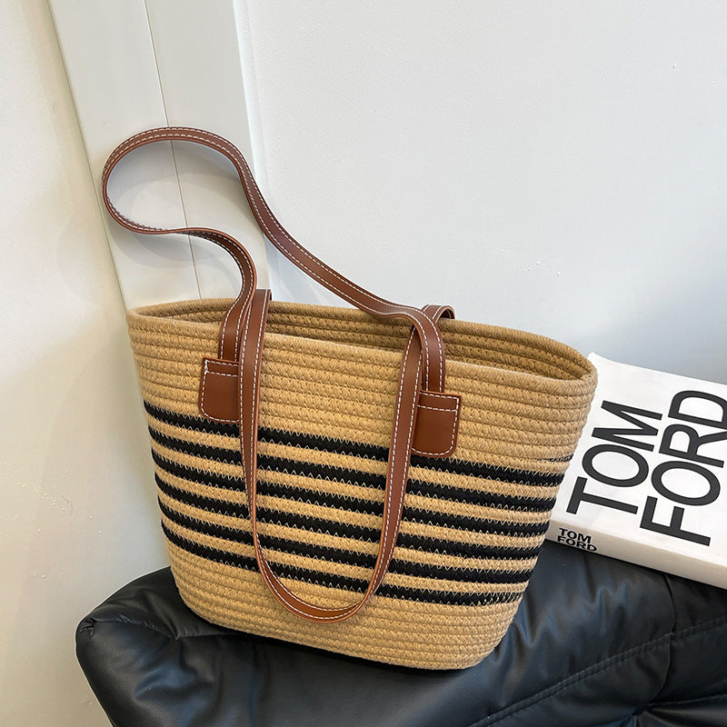 Gestreifter Gewebter Strandtasche Karnz