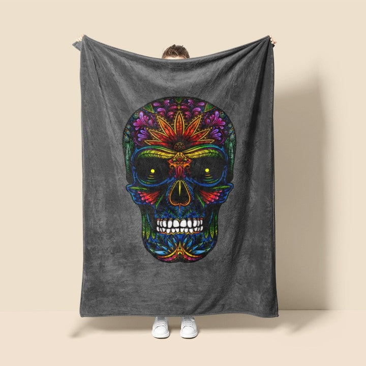 Künstlerische Schädel-Themen-Fleece-Decke