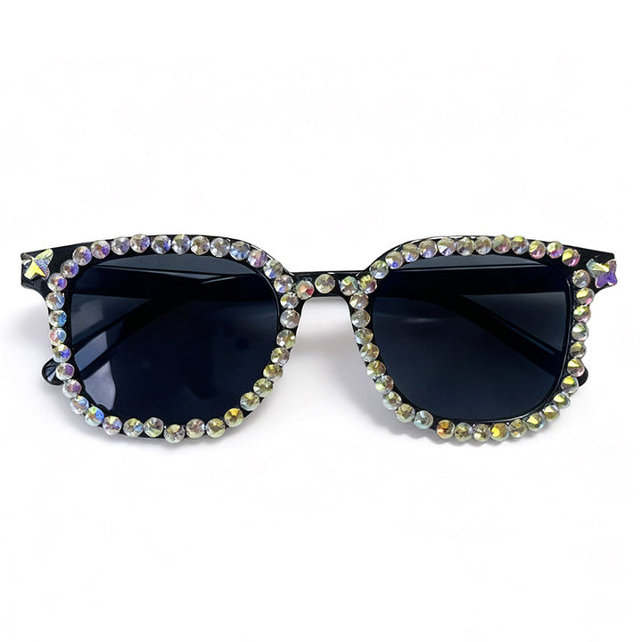 Kristall-verzierte Katzenaugen-Sonnenbrille Karnz