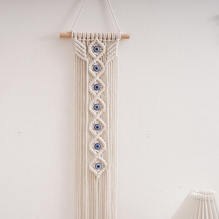 Makramee Wandbehang mit Augendesign Karnz
