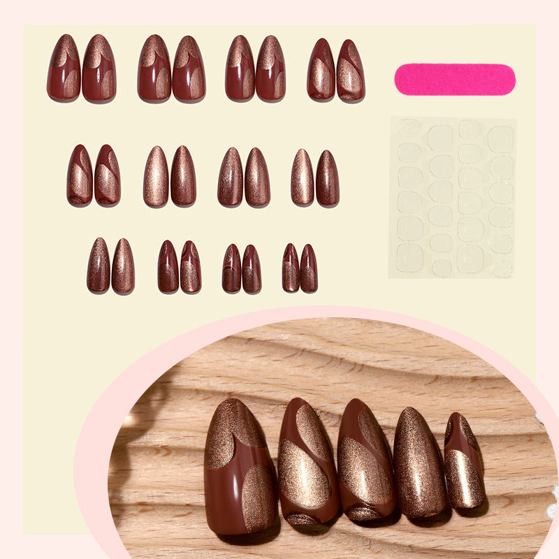 Künstlerisches Stiletto Press-On Nagelset Karnz