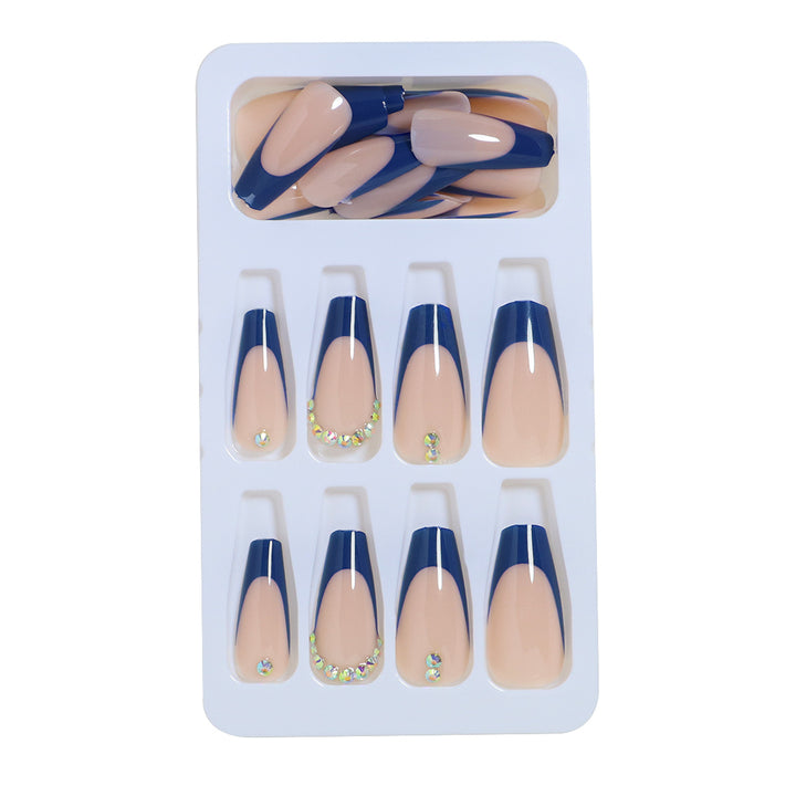 Premium Französischer Tip Press-On Nail Set Karnz
