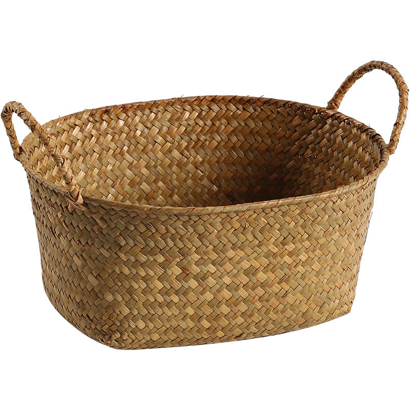 Unisex Handgewebter Aufbewahrungskorb mit ergonomischen Griffen Karnz