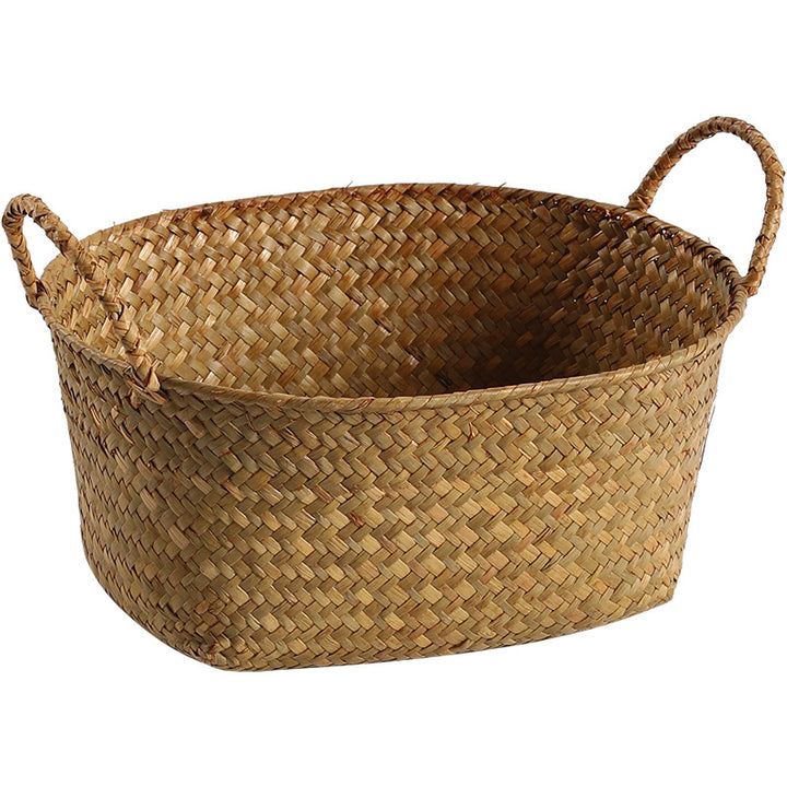Unisex Handgewebter Aufbewahrungskorb mit ergonomischen Griffen Karnz