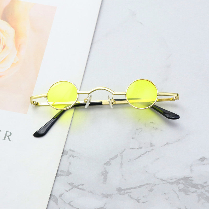 Retro-inspirierte runde Metallrahmen-Sonnenbrille Karnz