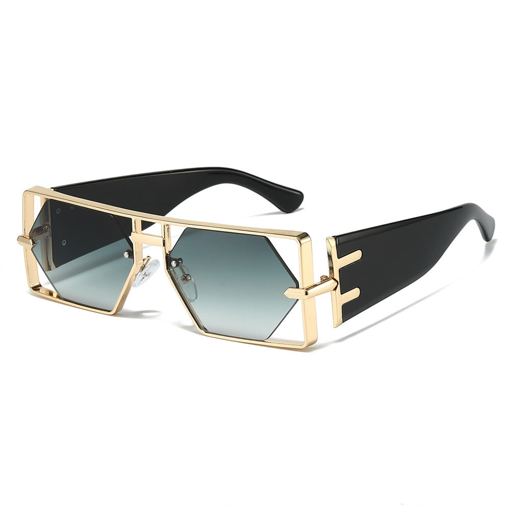 Geometrische Shield-Sonnenbrille mit hochwertigem Metallrahmen Karnz