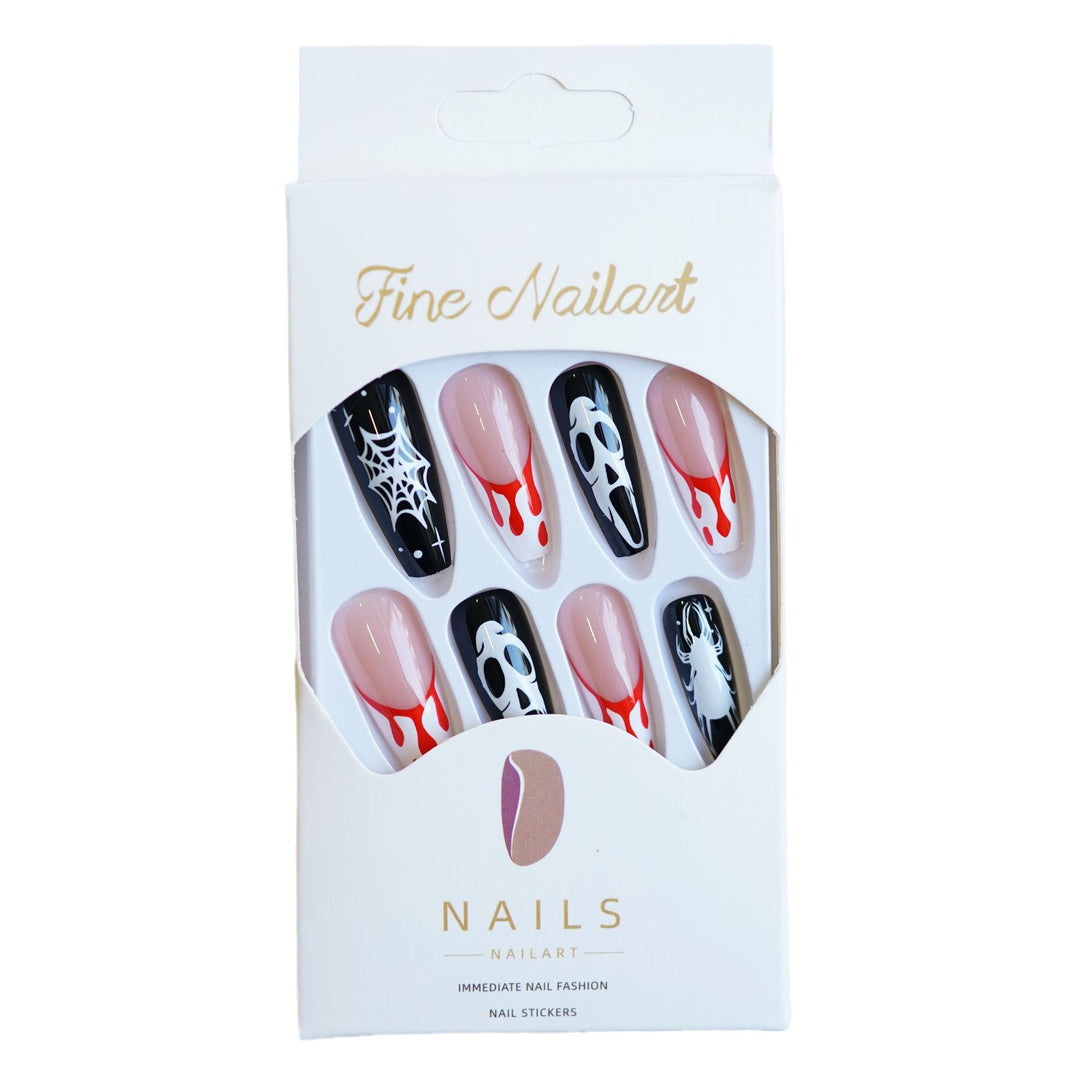 Künstlerisch vom Horror inspiriertes Press-On Nail Set