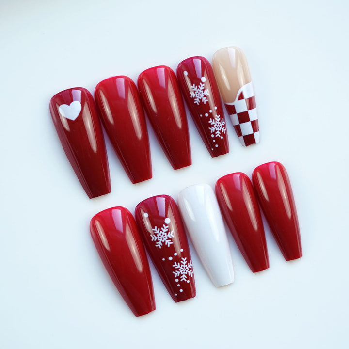 Festive Lange Stiletto Press-On Nagelkunst