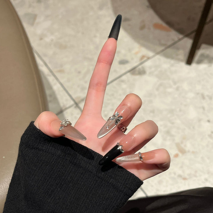 Premium Lange Stiletto Press-On Nagelverlängerungen Karnz