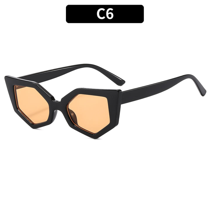 Geometrische sechseckige Rahmen-Sonnenbrille