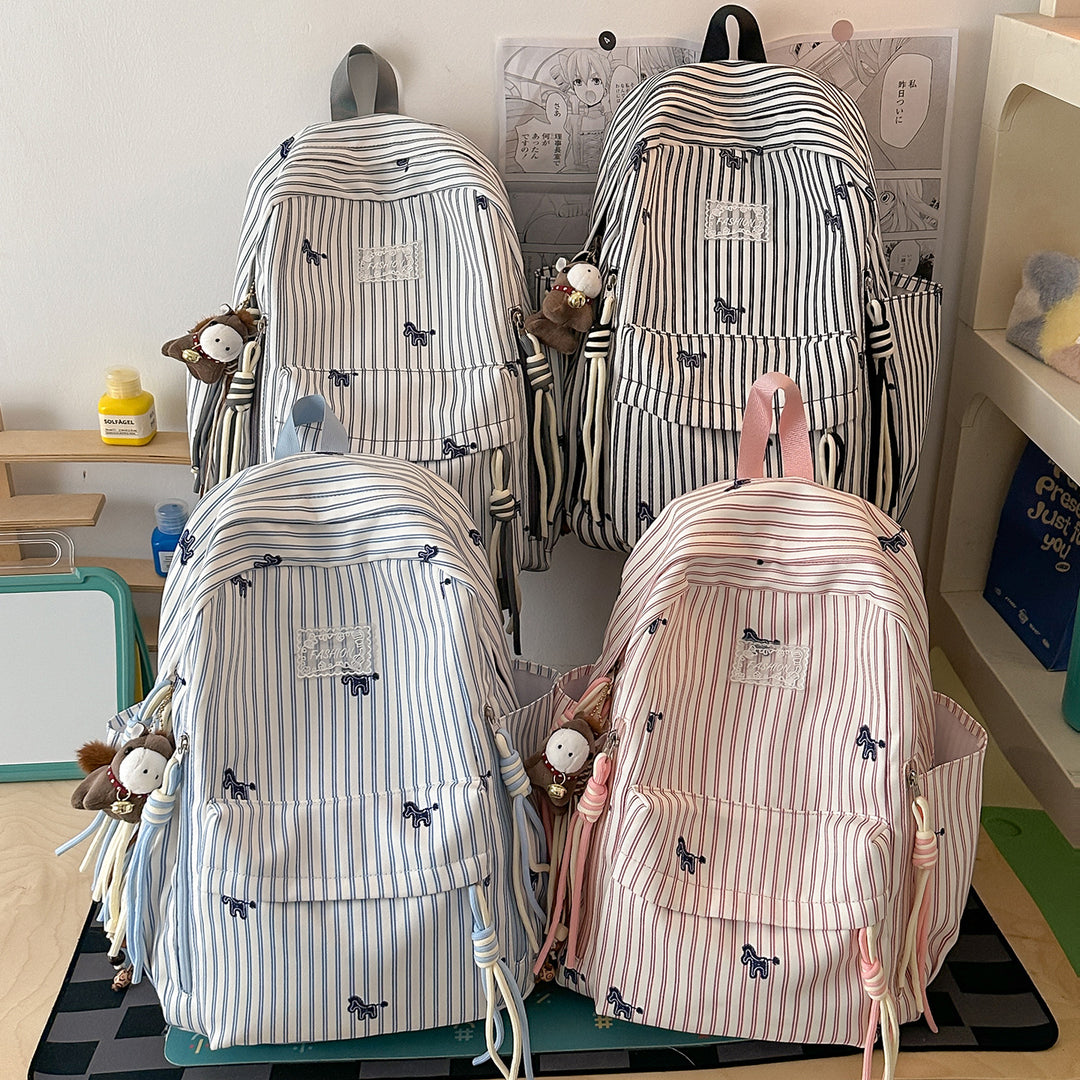 Verspielter Tiermotiv gestreifter Rucksack Karnz