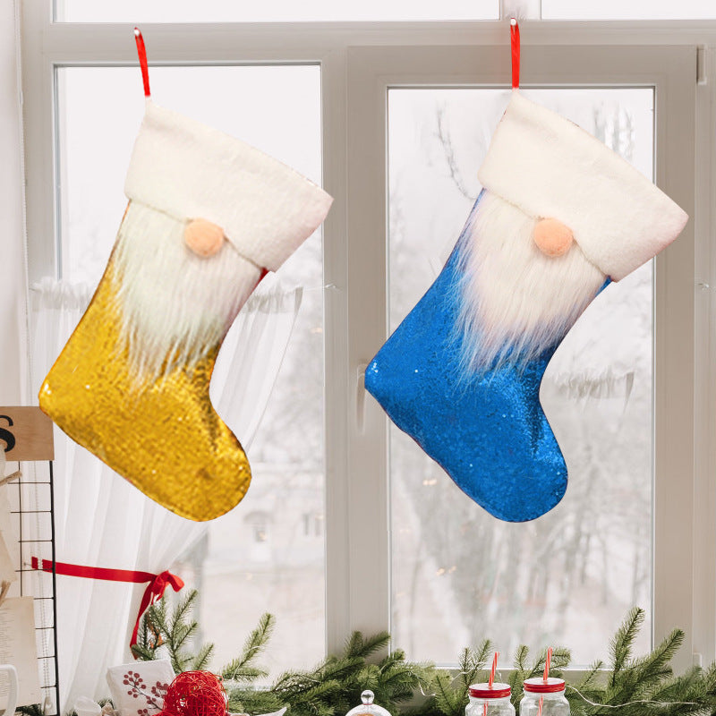 Festliches Plüsch-Weihnachtsstrumpf-Set