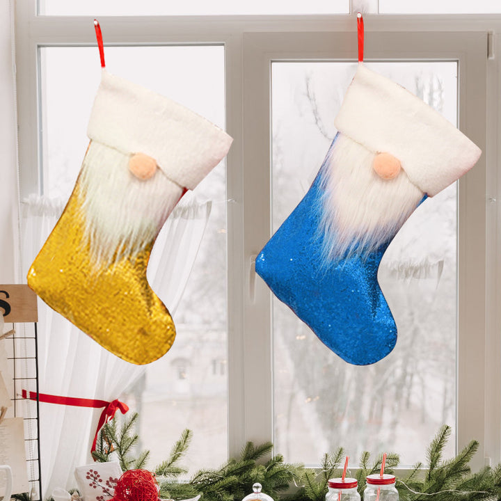 Festliches Plüsch-Weihnachtsstrumpf-Set