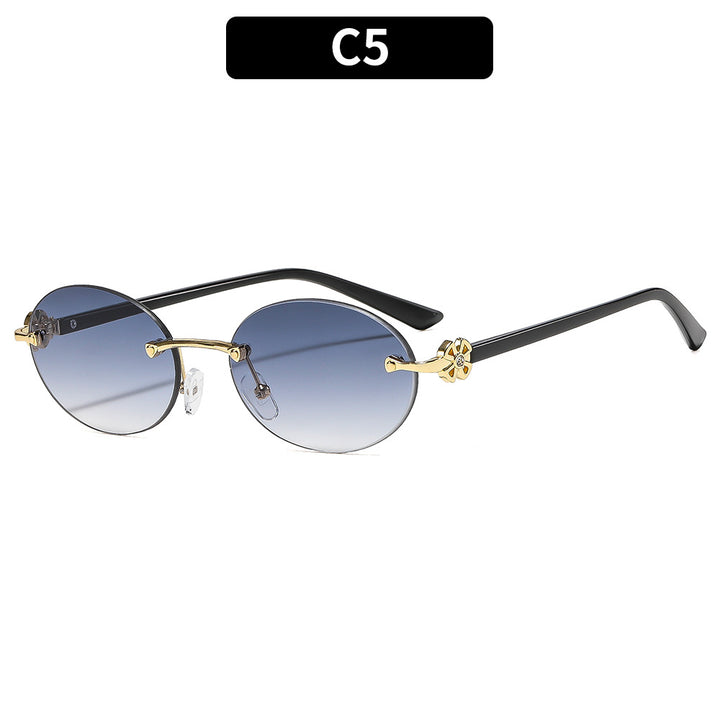 Vintage-Style Oval Sonnenbrille