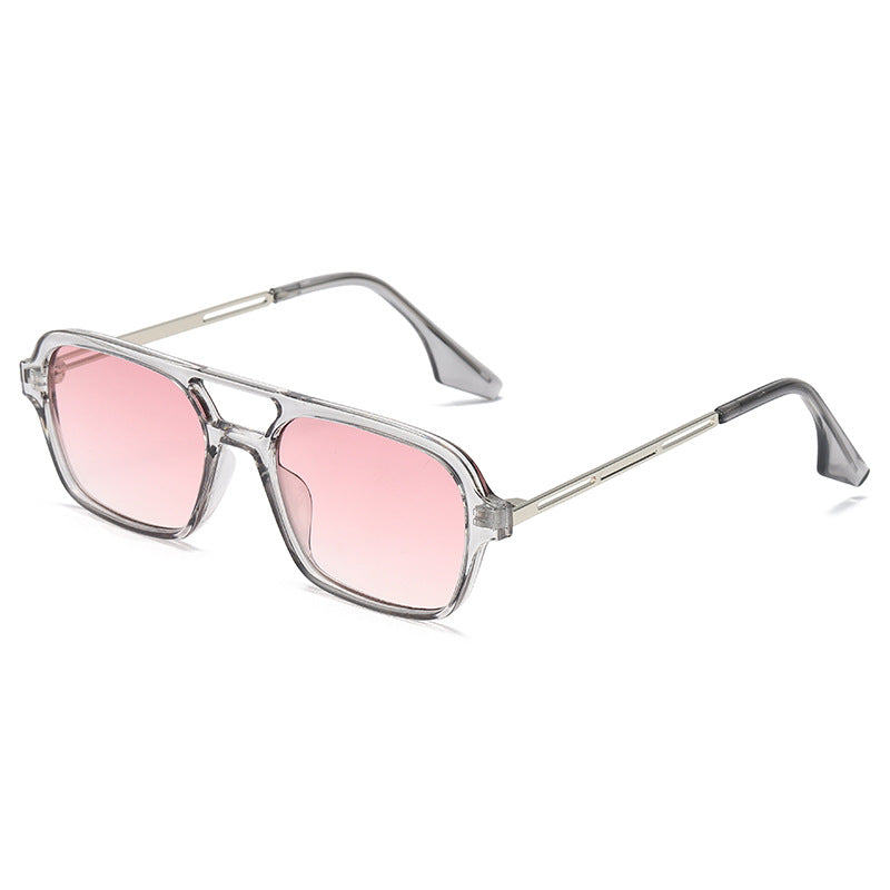 Damen trendige quadratische Sonnenbrille mit transparentem Rahmen und sanften Gläsern Karnz