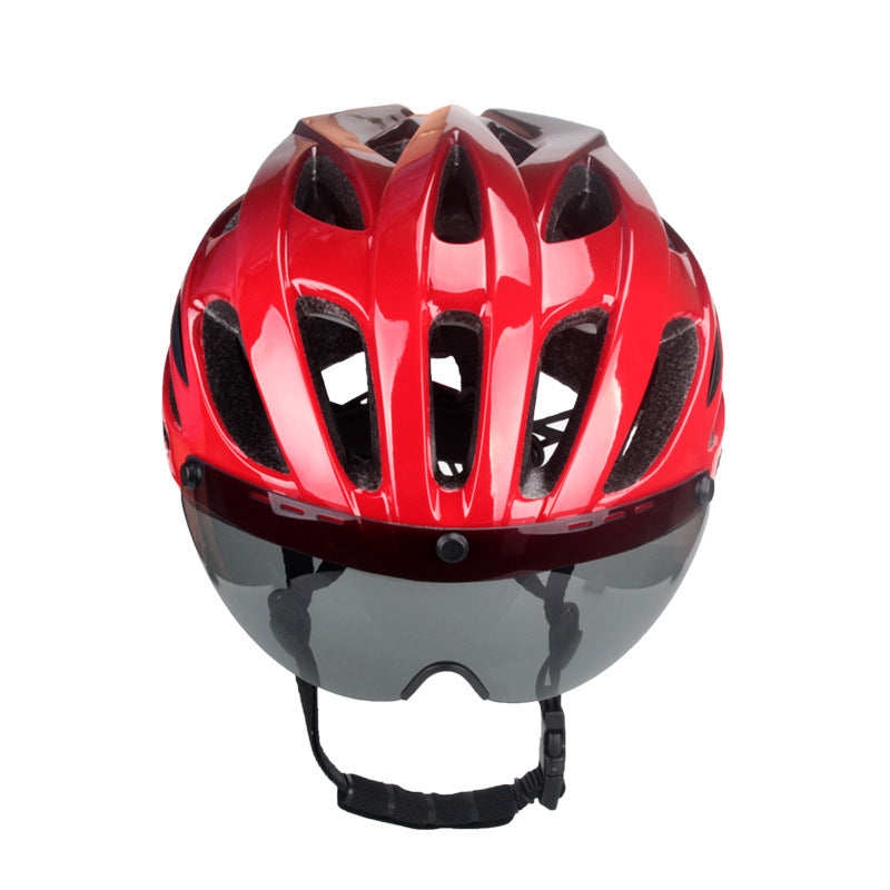 Aerodynamischer Fahrradhelm mit integriertem Visier Karnz