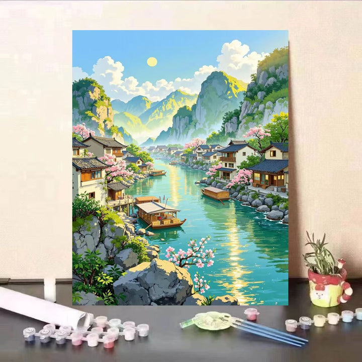 Scenic Landscape DIY Malen nach Zahlen Kunstset Karnz