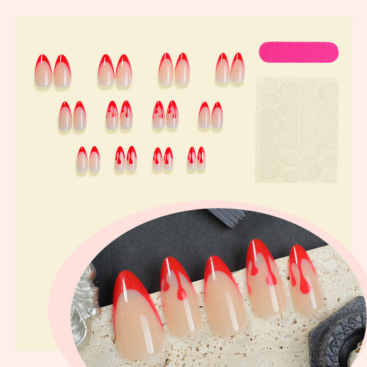 Premium Künstlerische Press-On Nagelset Karnz