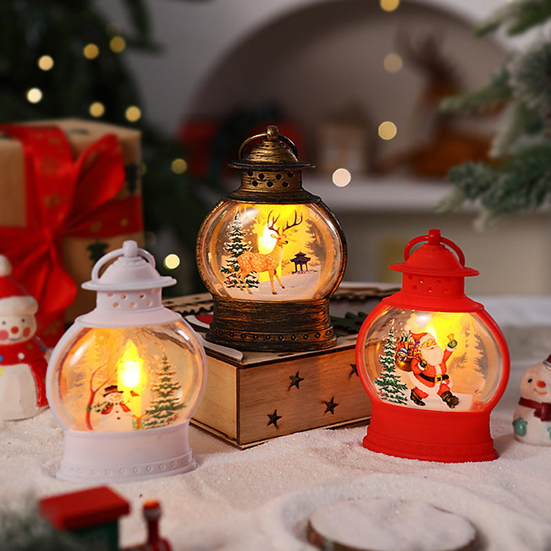 Dekorative Weihnachtslaterne mit festlichem Santa-Motiv Karnz