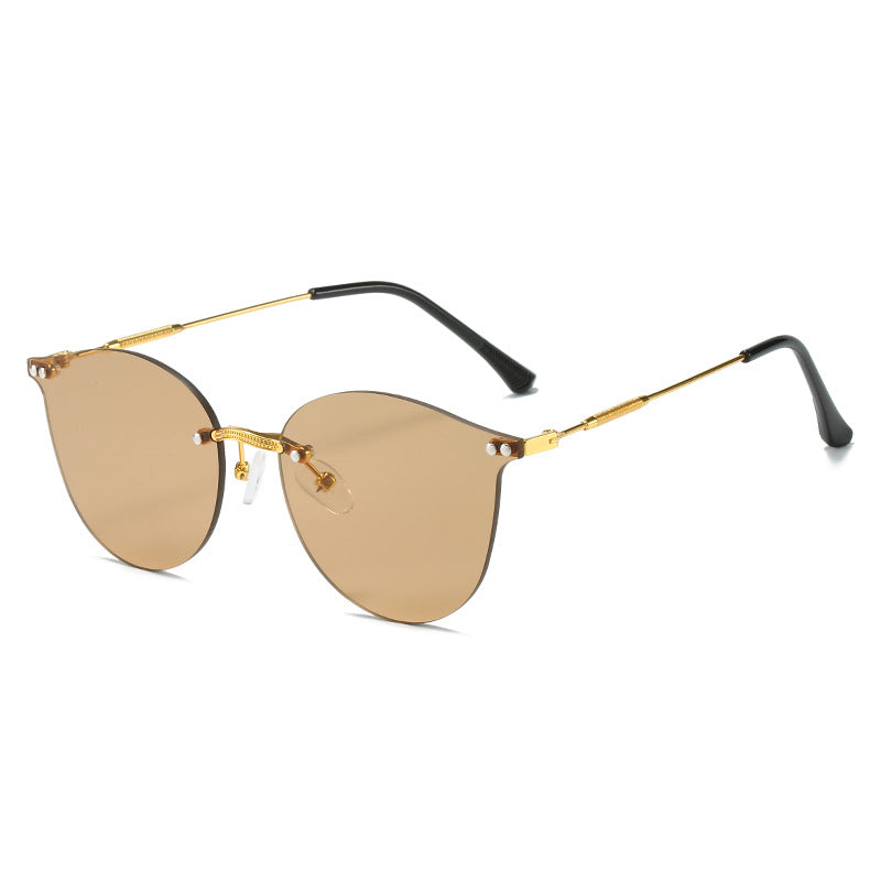 Damen modische Sonnenbrille mit innovativem Metallrahmen und flexibler Nasenauflage Karnz