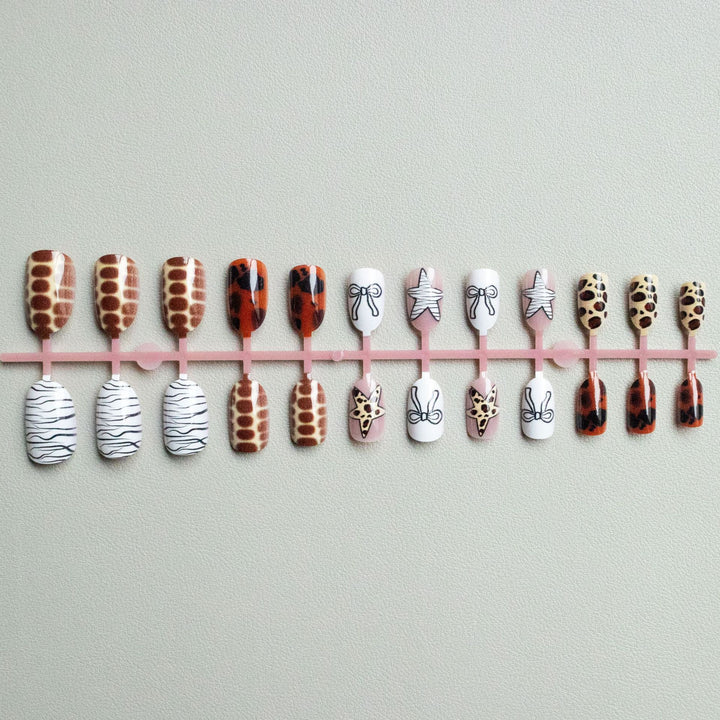Künstlerisches Tierdruck-Nagelart-Set