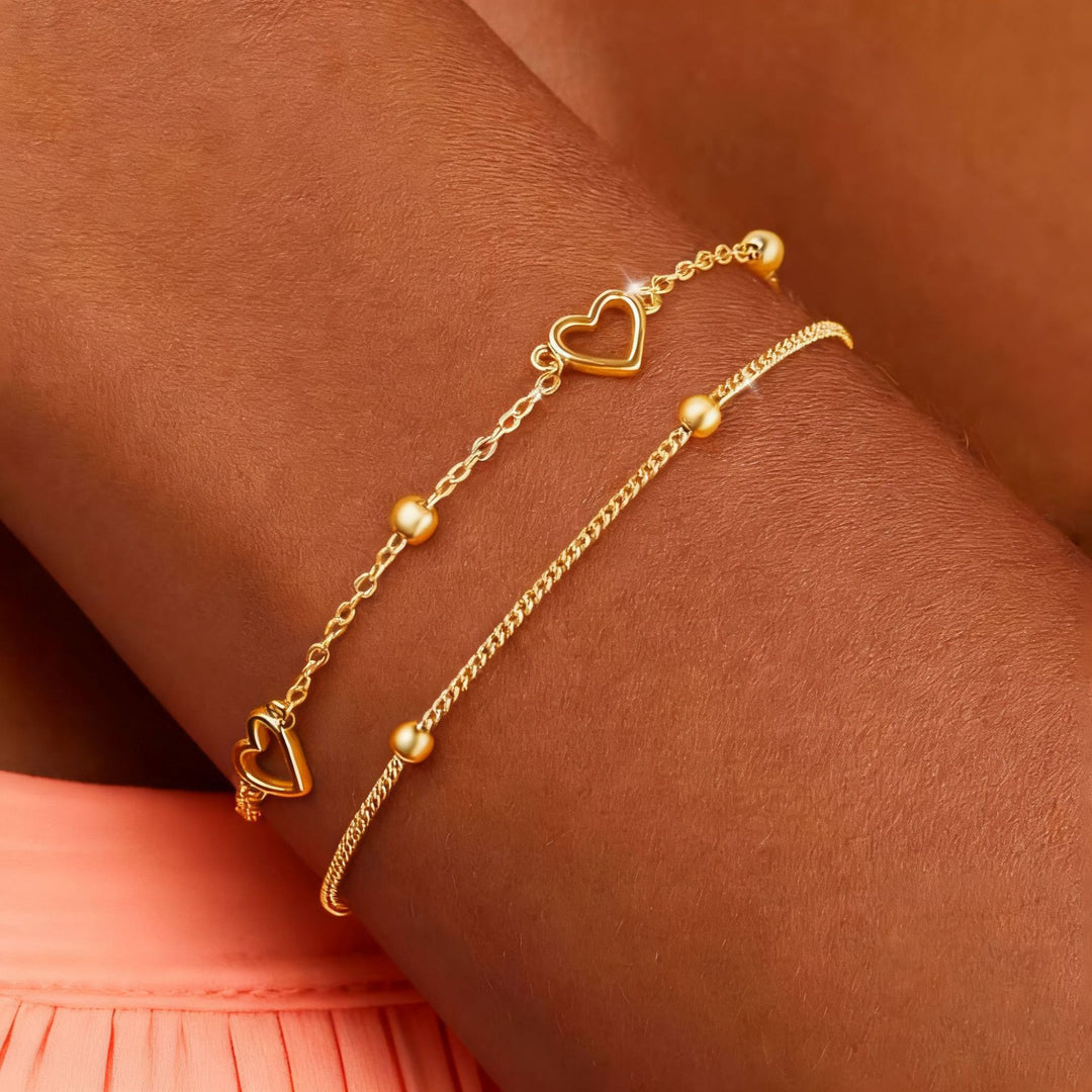 Herz Charm Schicht-Armband Karnz