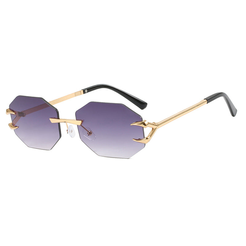 Damen geometrische Sonnenbrille mit modernem Metallrahmen Karnz