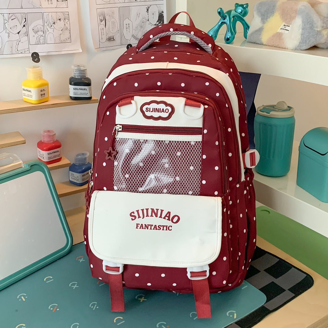 Stylische Pünktchen Schultasche Karnz