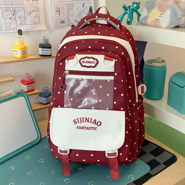 Stylische Pünktchen Schultasche Karnz