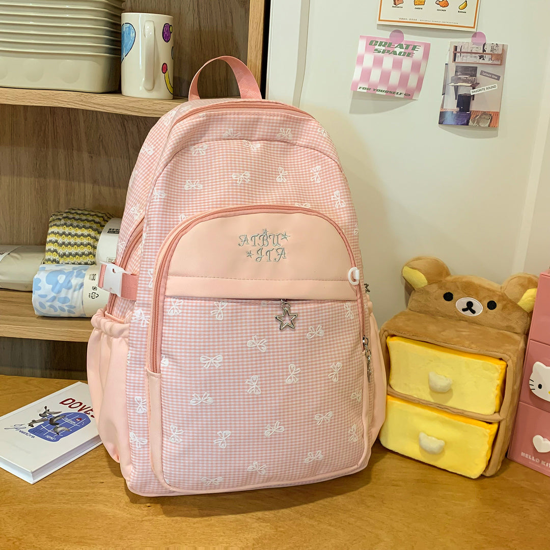 Stylischer kariert gemusterter Rucksack Karnz