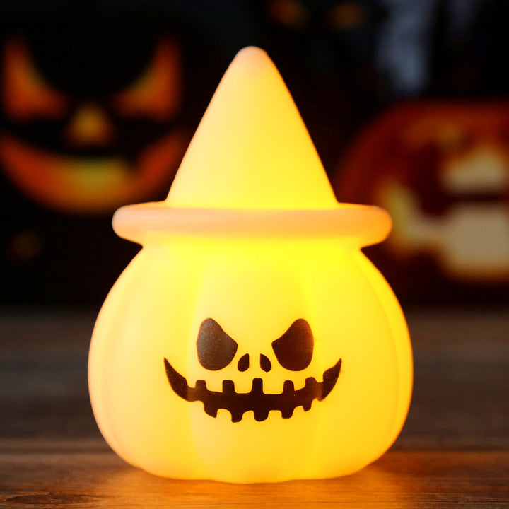 Halloween LED Kürbis-Stimmungslicht mit Hexenhut