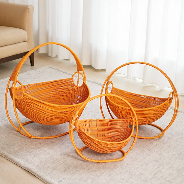 Moderner Rattan Obstschale mit Ständer Karnz