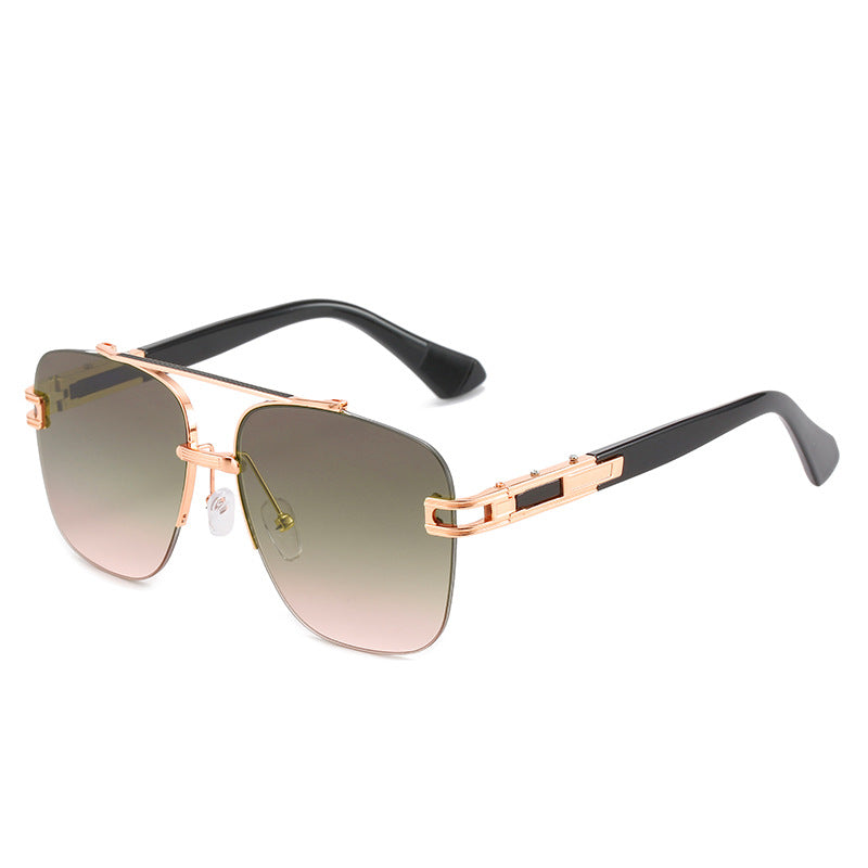 Damen Modische quadratische Sonnenbrille mit elegantem Metallrahmen Karnz