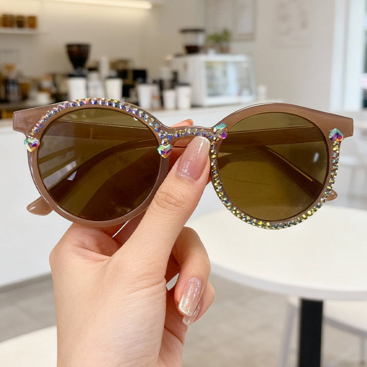 Kristallverzierte Katzenaugen-Sonnenbrille Karnz