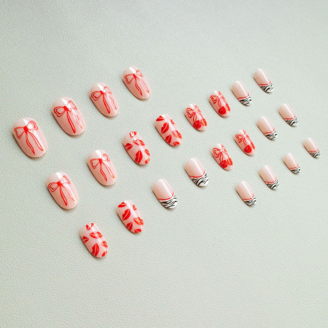 Künstlerisches Schleifen- und Kuss-Nagelkunst-Set