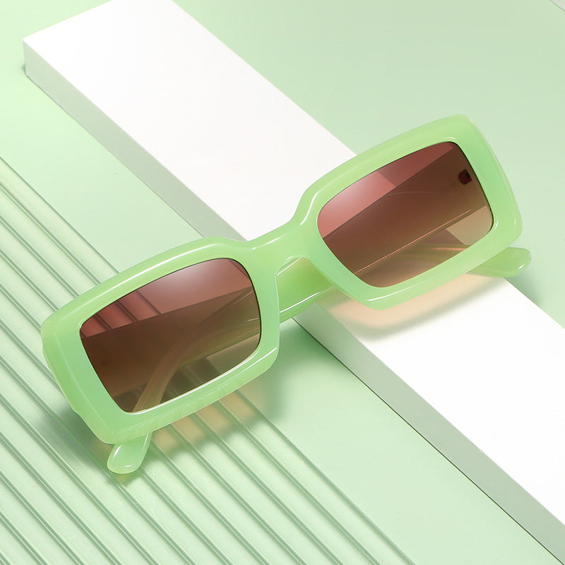 Damen stilvolle quadratische Sonnenbrille mit verspiegelten Gläsern Karnz