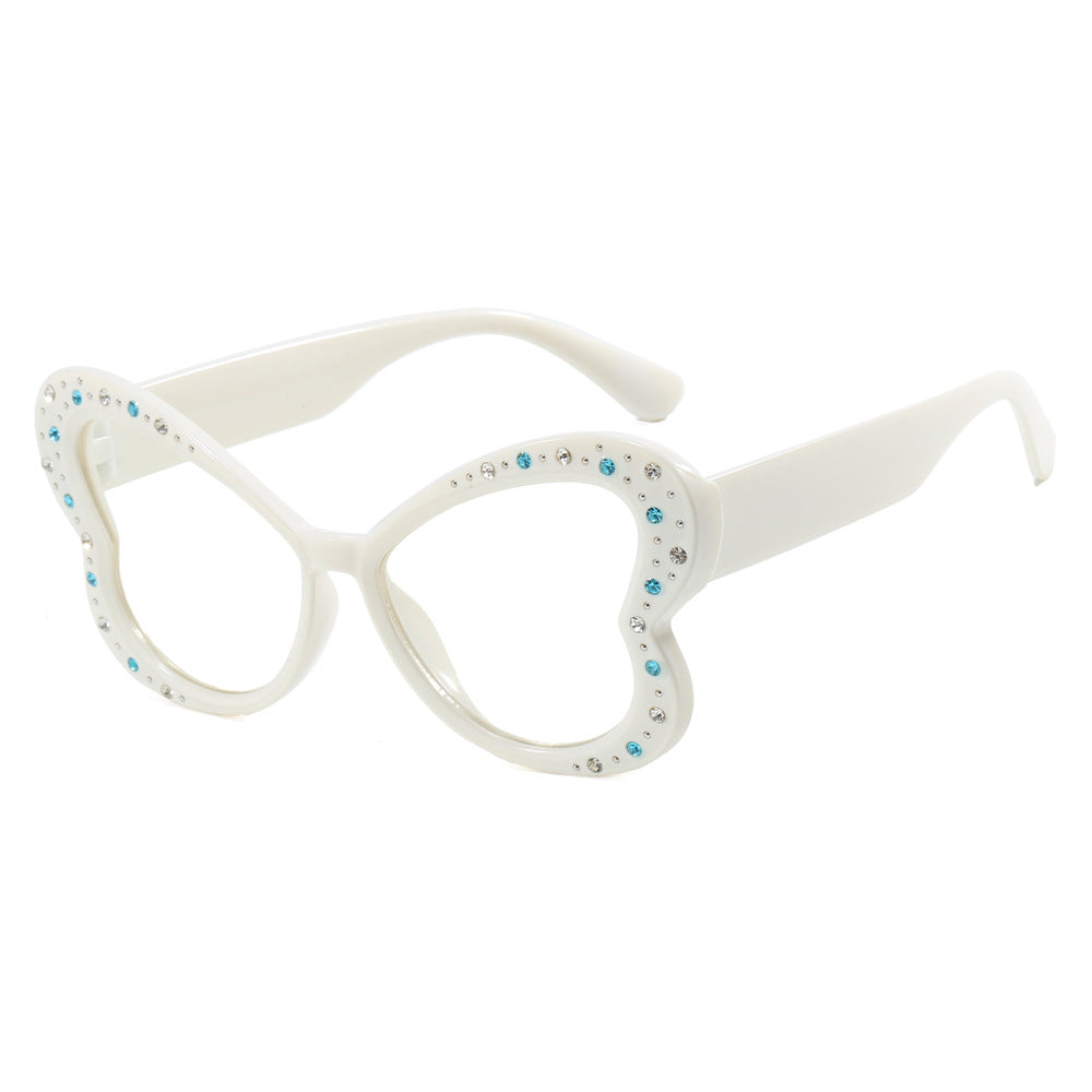 Damen verspielte Herz-Sonnenbrille mit Glitzerakzenten Karnz