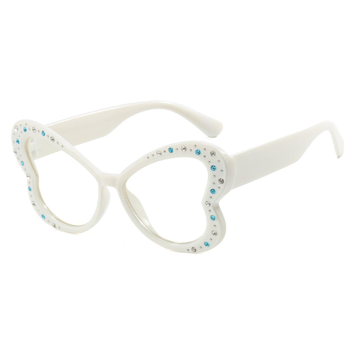 Damen verspielte Herz-Sonnenbrille mit Glitzerakzenten Karnz