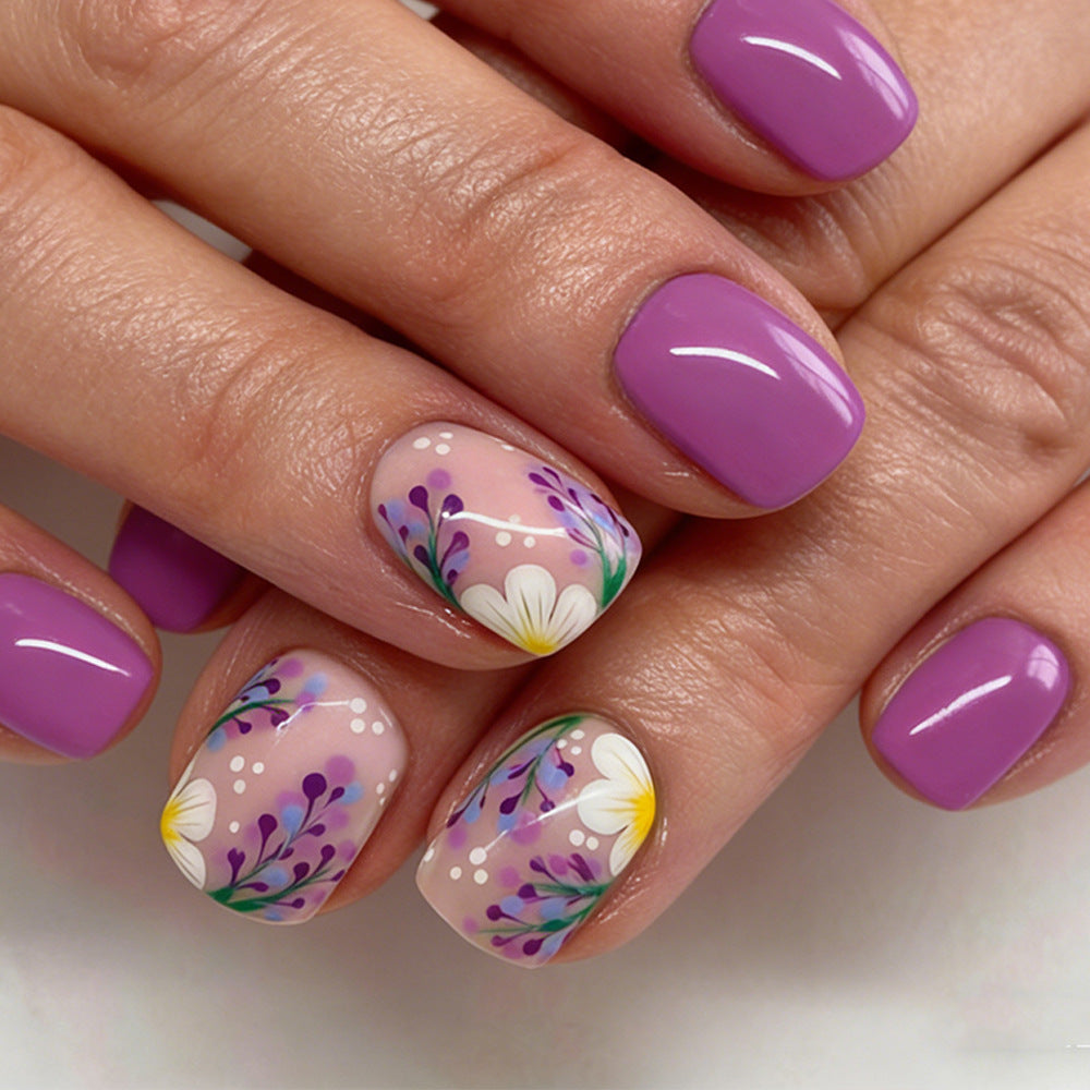 Florale Kunst Press-On Nail Set Karnz
