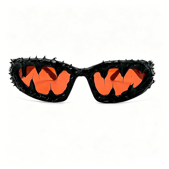 Damen kreative Fashion-Sonnenbrille mit einzigartigen Spikes und skull-Design Karnz