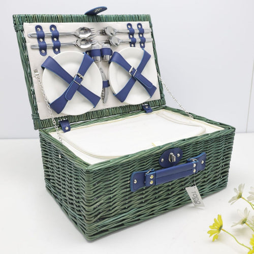 Damen vielseitiger Picknickkorb mit integriertem Geschirrset und isolierter Kühltasche Karnz