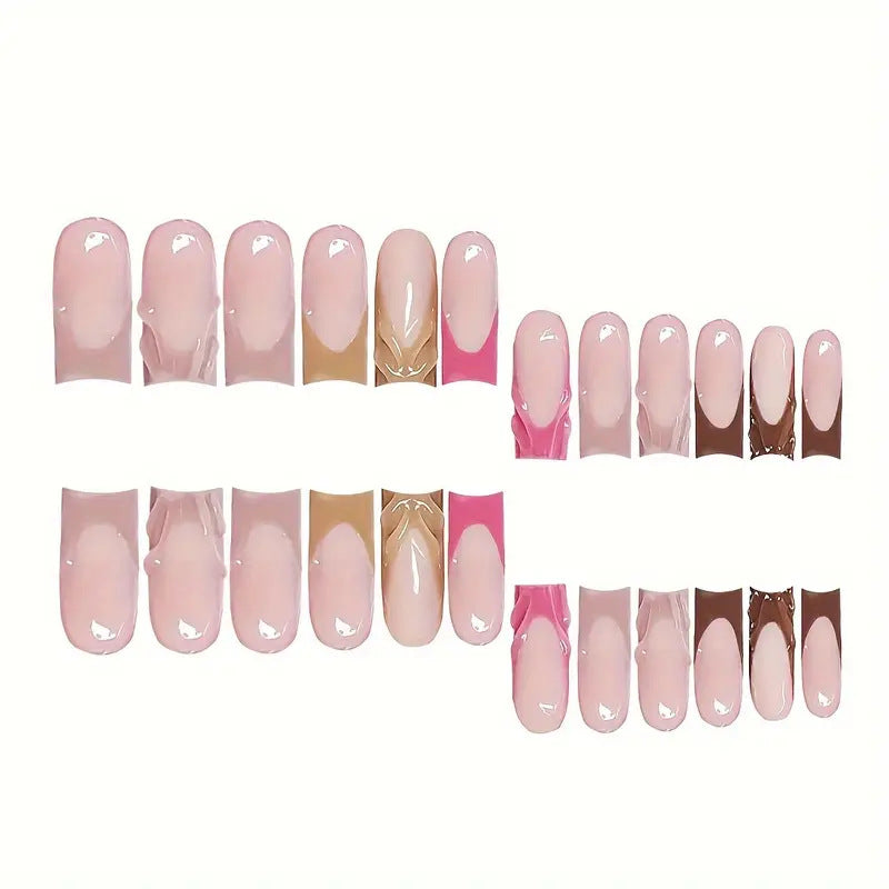Künstlerisches Ombre Press-On Nagel Set Karnz