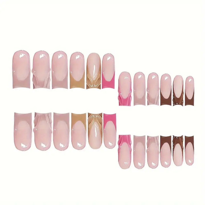 Künstlerisches Ombre Press-On Nagel Set Karnz