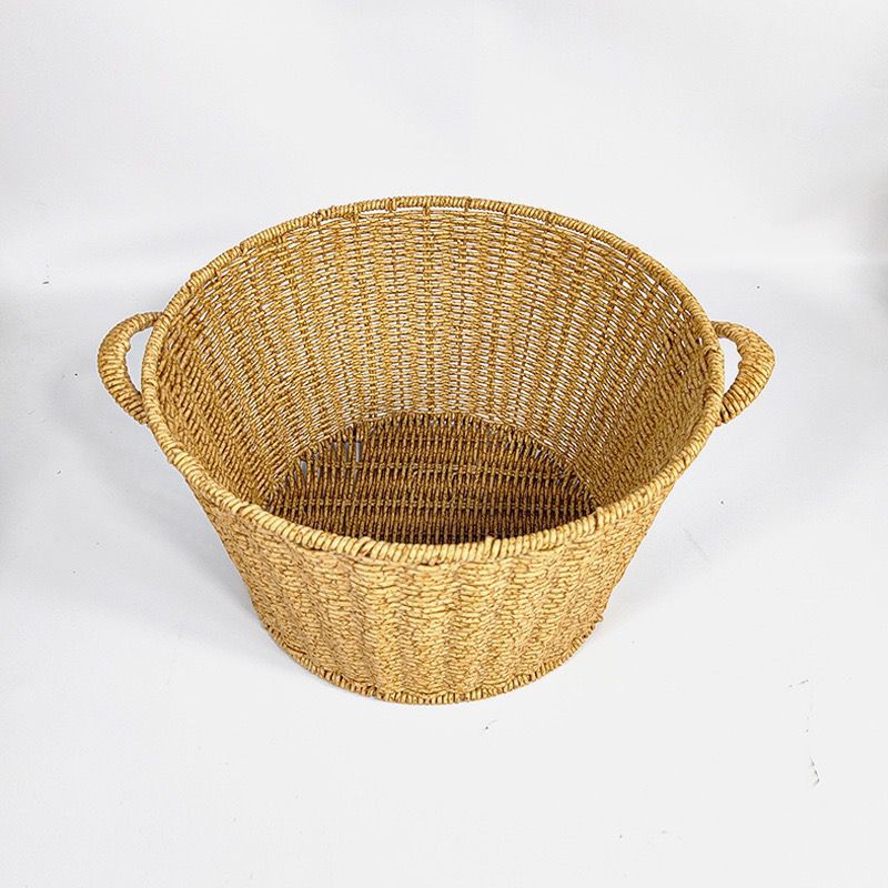 Damen Rattankorb mit Deckel und trendigen Griffen Karnz
