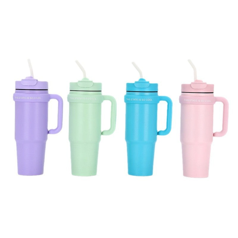 Unisex Trinkbecher mit integriertem Strohhalm Karnz